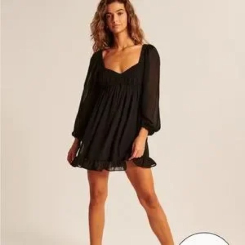 Abercrombie & Fitch Black Long Sleeve Dress XS